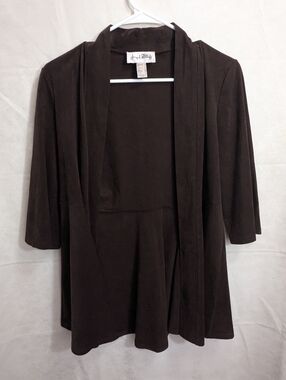 Long Brown Velvet Cardigan